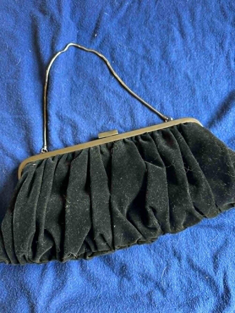 Mary Kay Evening Bag Black Velvet Clutch Vintage Handbag Pink Inside.